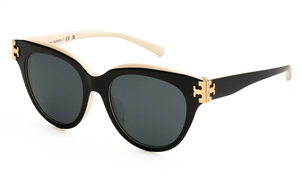 Φωτογραφία προϊόντος: Γυαλιά Ηλίου Tory Burch Γυναικεία κοκκάλινα μαύρα-μπεζ με γκρι φακούς 7209U 198887 53mm