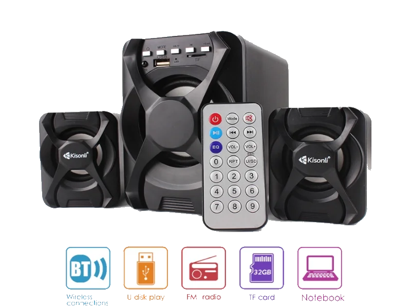 Φωτογραφία προϊόντος: Ηχεία Kisonli U-2500BT Bluetooth 5W+3Wx2 USB Μαύρο