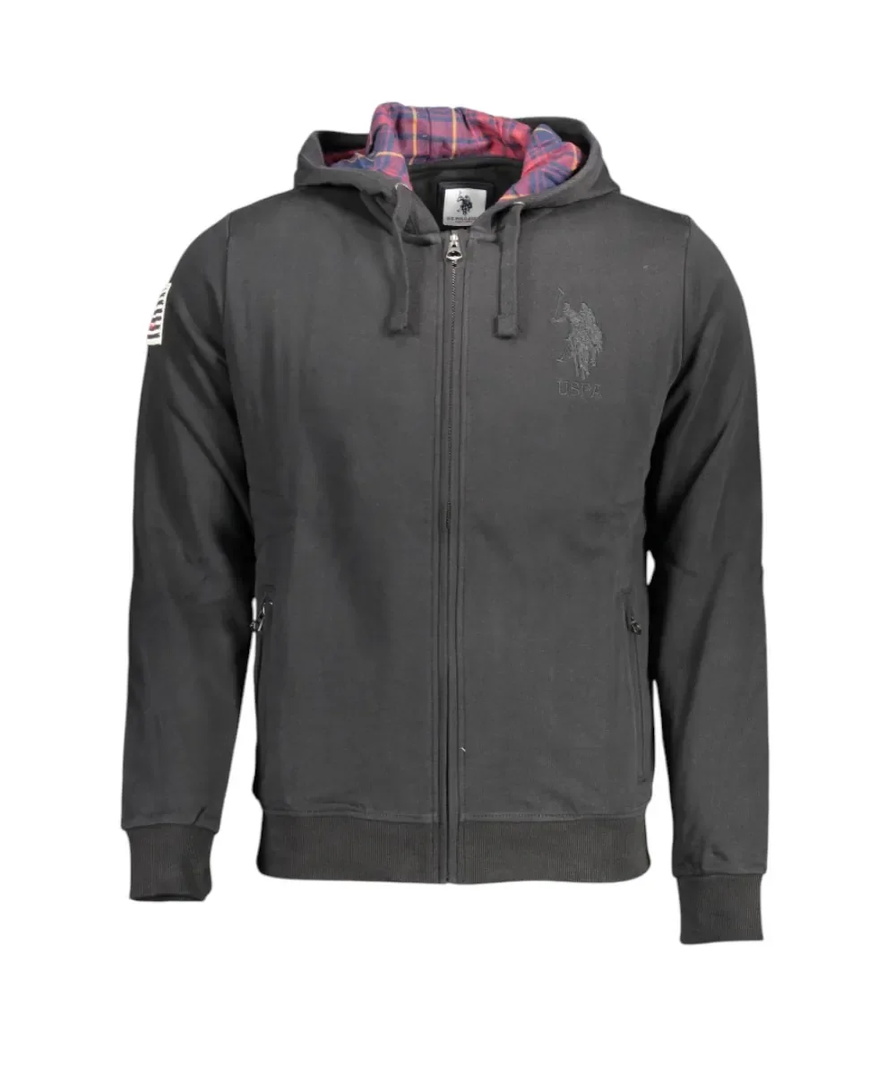 Φωτογραφία προϊόντος: U.S. Polo Assn. - Ανδρική Φούτερ Ζακέτα με Κουκούλα και Τσέπες 63028-53223-199 Μαύρο