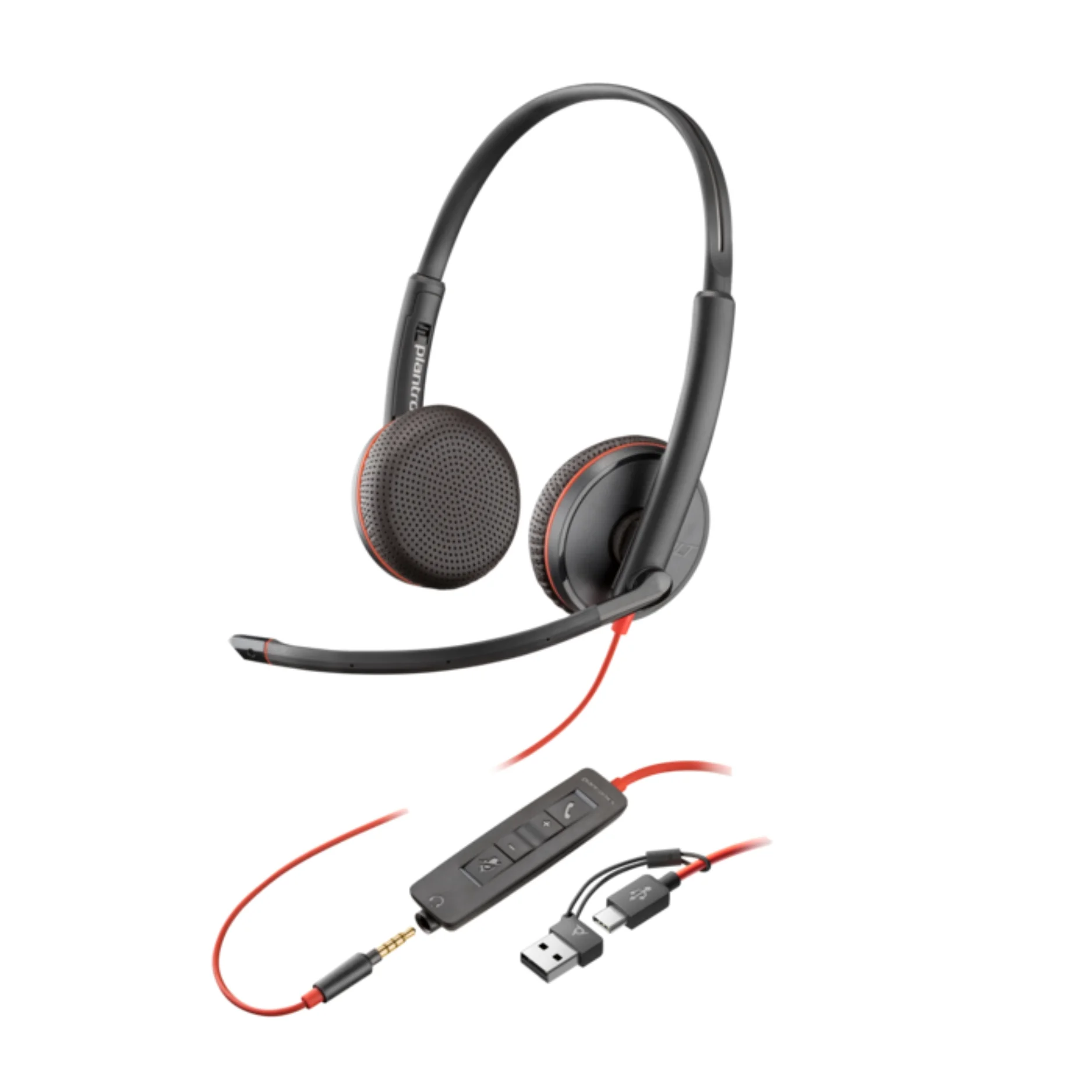 Φωτογραφία προϊόντος: POLY BLACKWIRE 3225 STEREO USB-C HEADSET + 3.5MM PLUG + USB-C/A ADAPTER (BULK) (8X229A6)