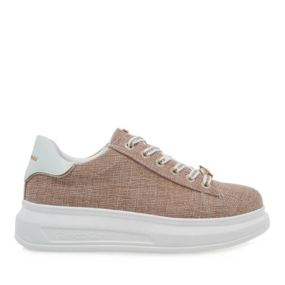 Φωτογραφία προϊόντος: Renato Garini Γυναικεία Sneakers 2148-51EX73 Μπεζ Canvas Λευκό Πλατίνα 573 / Μπεζ