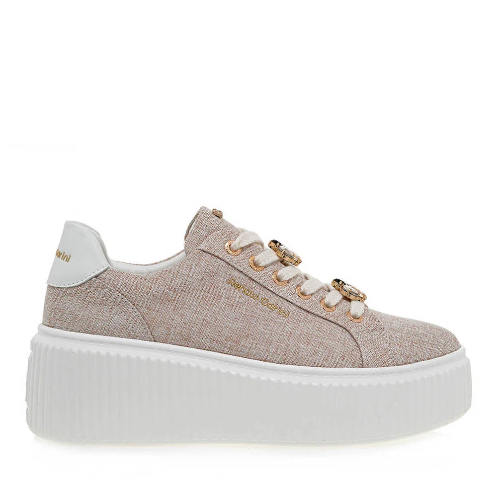 Φωτογραφία προϊόντος: Renato Garini Γυναικεία Sneakers 2141-51EX29 Μπεζ Canvas Λευκό 129 / Μπεζ