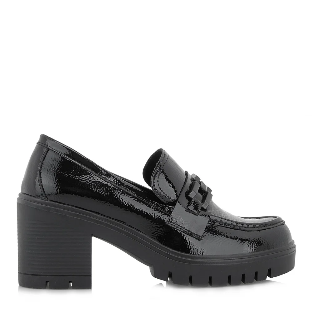 Φωτογραφία προϊόντος: EXE Γυναικείες Loafers Γόβες Λουστρίνι RITA-678 Μαύρο Βερνίκι Σπαστό 700-678 / Μαύρο