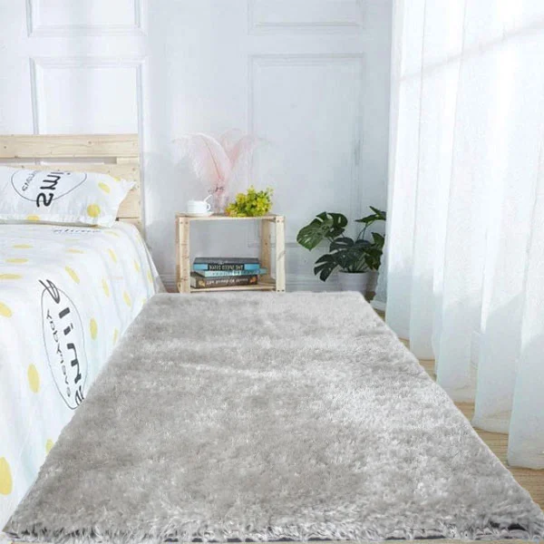 Φωτογραφία προϊόντος: Το Μεγάλο Παζάρι Σετ Χαλιά Κρεβατοκάμαρας shaggy Γούνα 3τμχ Γκρί Ανοιχτό (TMP-2819)