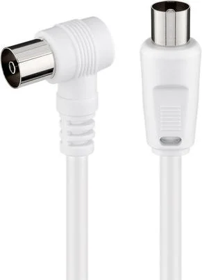 Φωτογραφία προϊόντος: Καλώδιο TV Powertech Coax M/F 90° White 1.5m (CAB-V040)