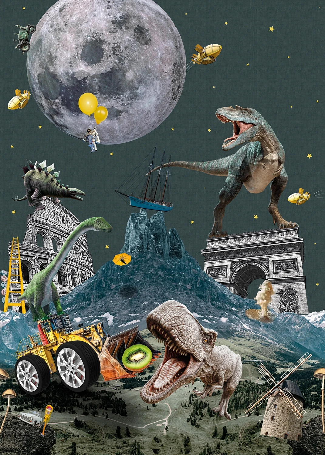 Φωτογραφία προϊόντος: SPITS WALLCOVERIGS Ταπετσαρία BEHANG EXPRESSE OLIVE & NOAH INK7823-BEH - Digital,Non Woven - 280Μx200Π