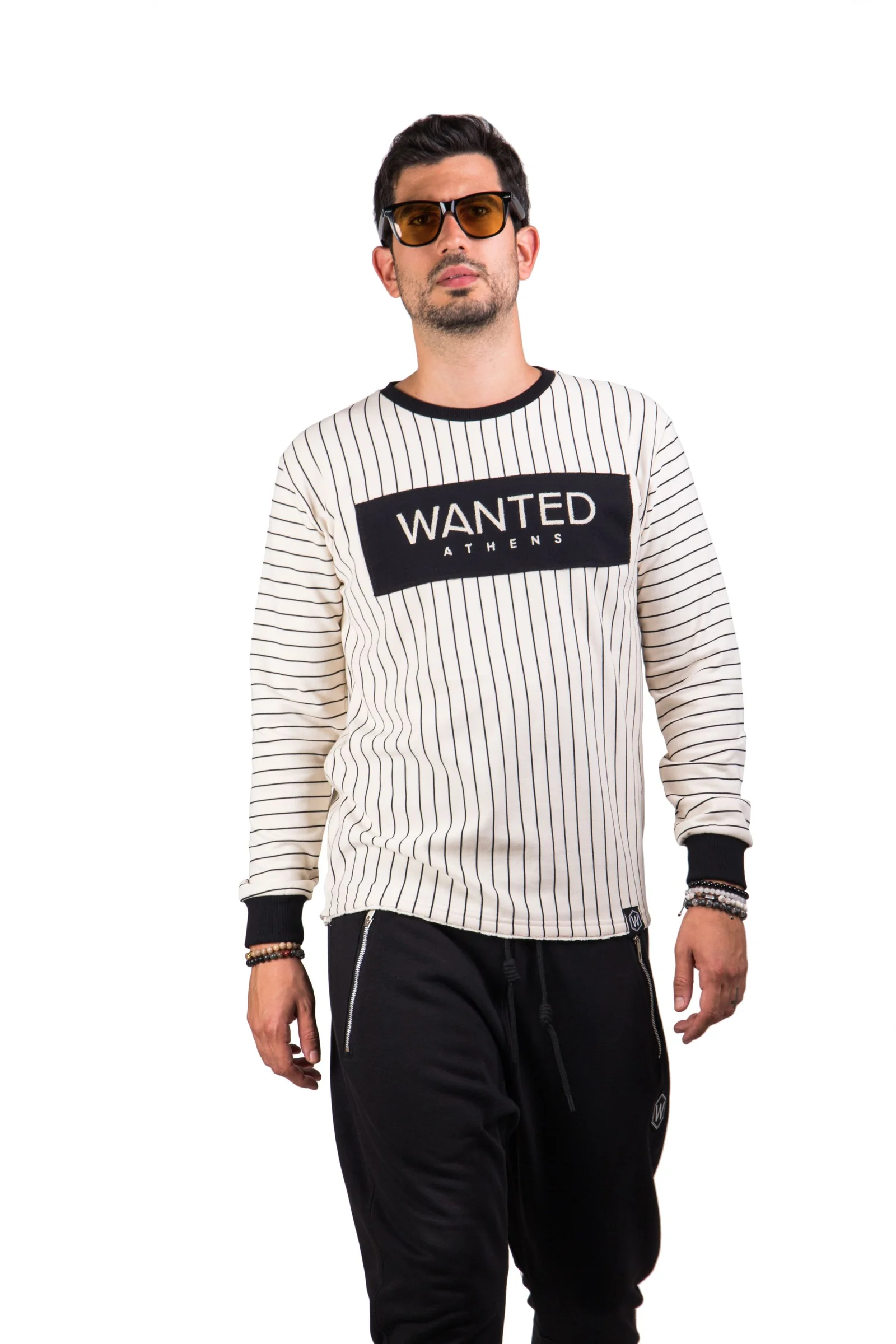 Φωτογραφία προϊόντος: WANTED ATHENS Jail Sweatshirt BLACK + BEIGE STRIPES