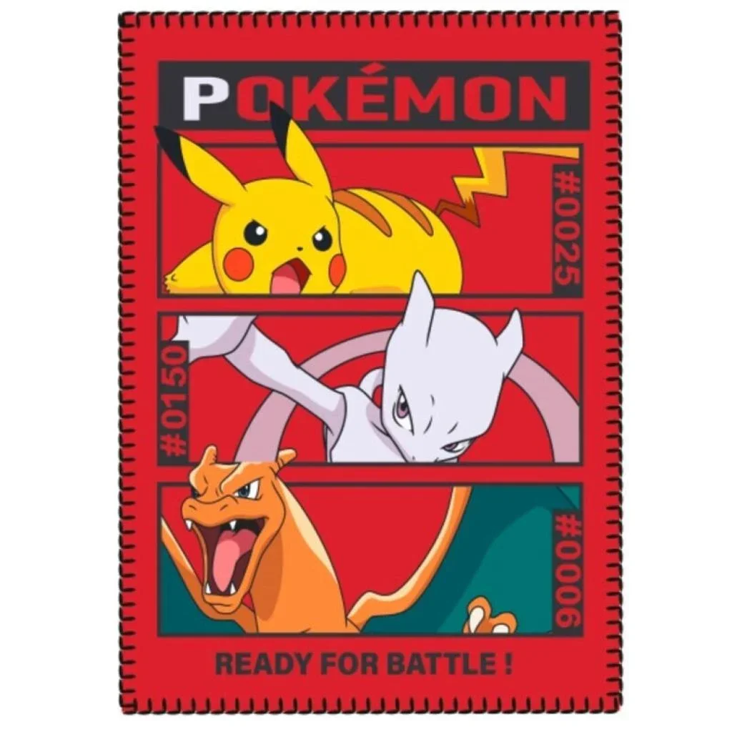 Φωτογραφία προϊόντος: Aymax Κουβερτάκι Pokemon - Pikachu, Charizard + Mewtwo Polar Fleece Blanket 100X140 cm-
