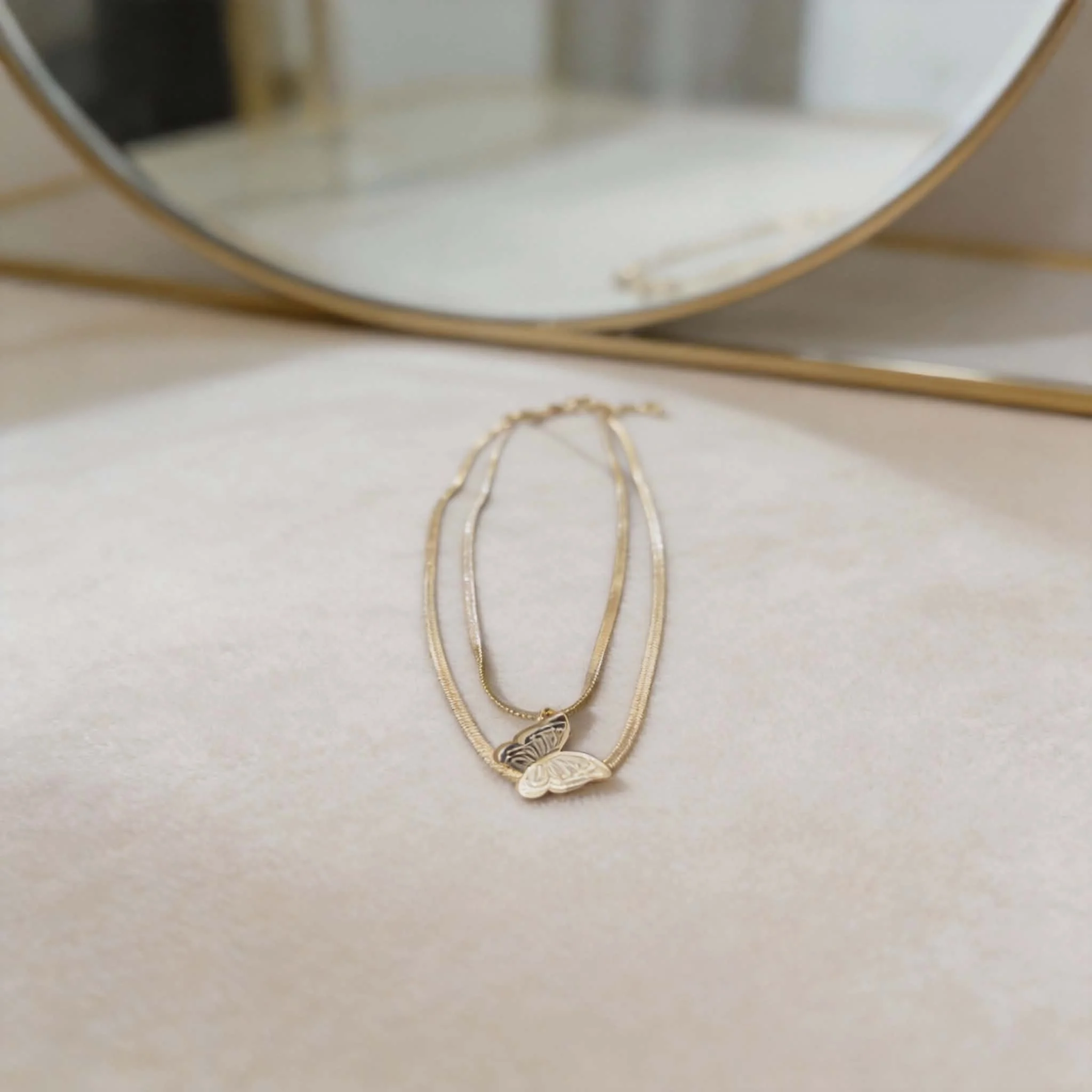 Φωτογραφία προϊόντος: LAVORE Double Layer Gold Butterfly Necklace