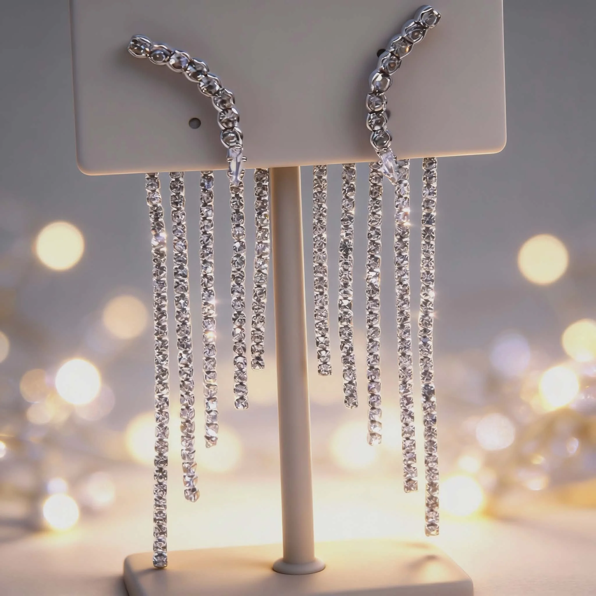 Φωτογραφία προϊόντος: LAVORE Crystal Chain Drop Earrings