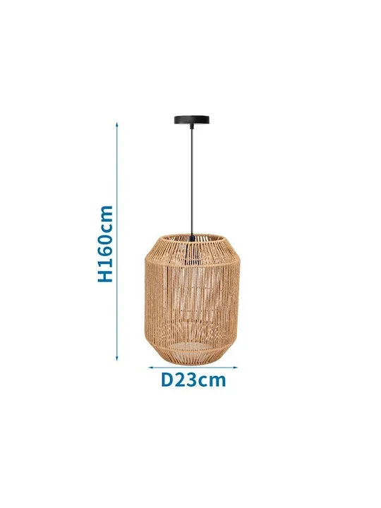 Φωτογραφία προϊόντος: OEM Aigostar 28927 Κρεμαστό Φωτιστικό Μονόφωτο με Σχοινί και για 1 Λαμπτήρα E27 Μπεζ - Aigostar