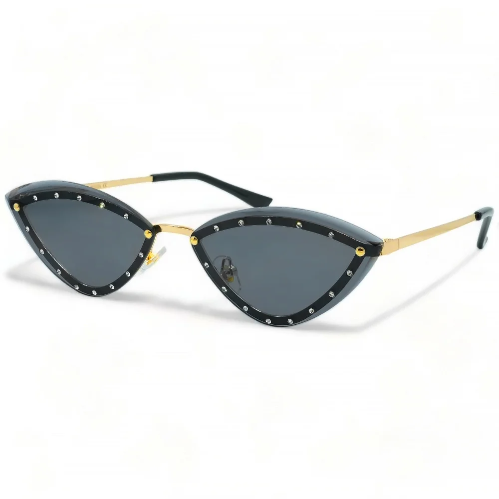 Φωτογραφία προϊόντος: OPTOSQUAD Γυναικεία Γυαλιά Ηλίου UV400 Μακρόστενο με Χρυσό Σκελετό και Μαύρο Φακό 661241