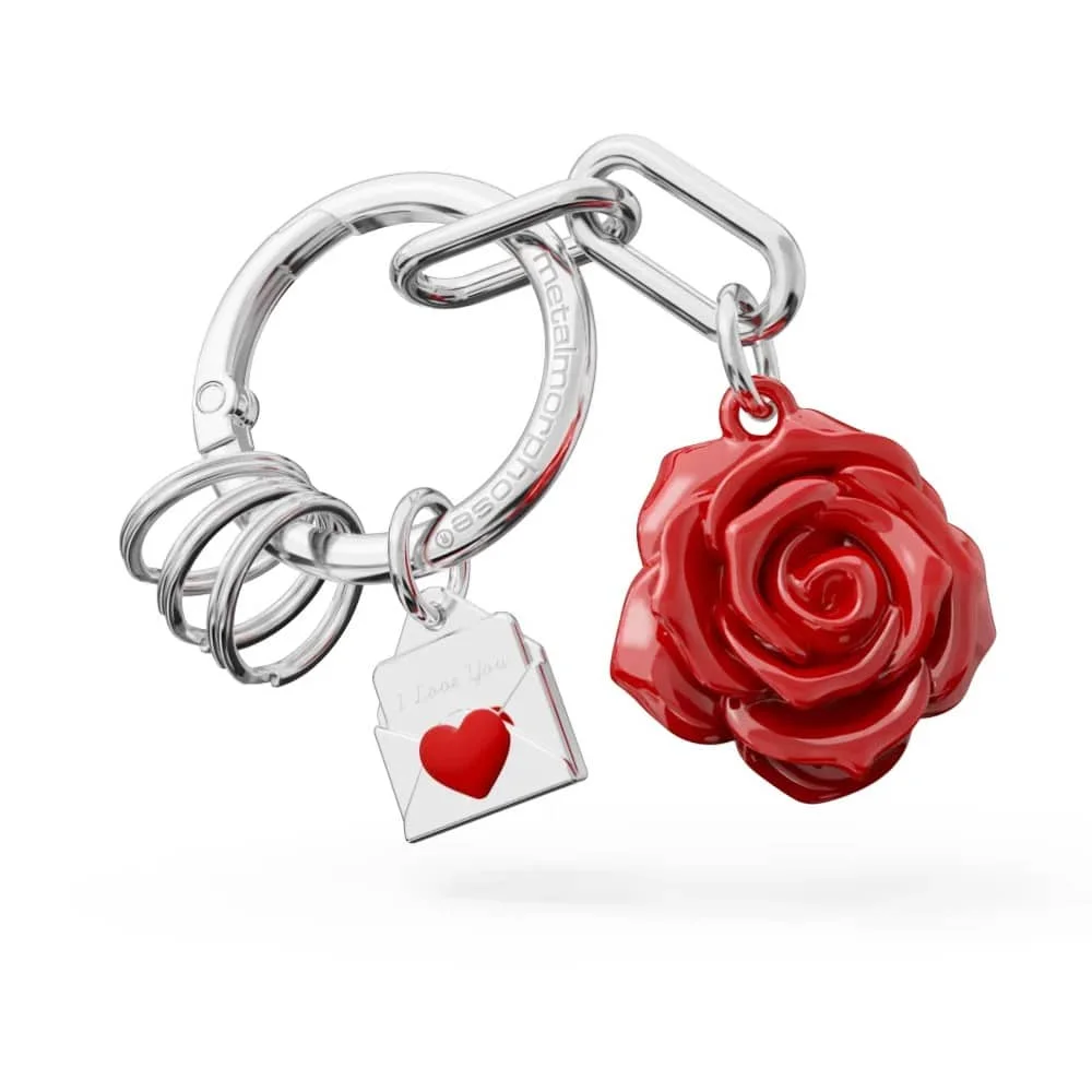 Φωτογραφία προϊόντος: METALMORPHOSE MTM386-01 ΜΠΡΕΛΟΚ KEYHOLDER/BAGCHARM NATURE COLLECTION – ROSE WITH LETTER