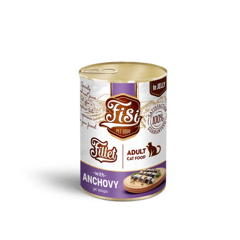 Φωτογραφία προϊόντος: Κονσέρβα Γάτας Fisi Fillet Cat Adult με Γαύρο σε Ζελέ 400gr