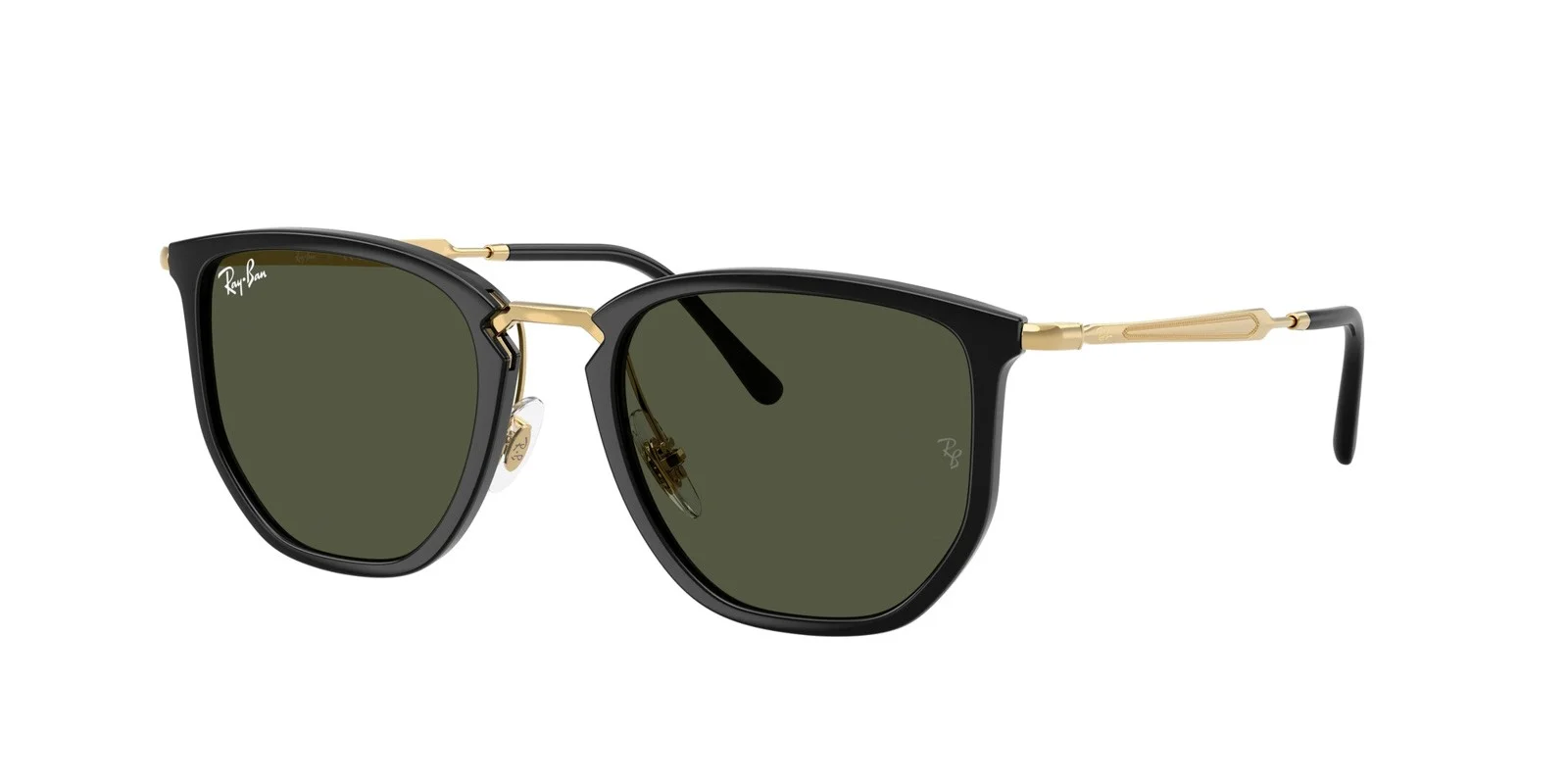Φωτογραφία προϊόντος: Γυαλιά Ηλίου Ray-Ban Ανδρικά κοκκάλινα-μεταλλικά μαύρα-χρυσά με πράσινους φακούς 4451 630631 53mm