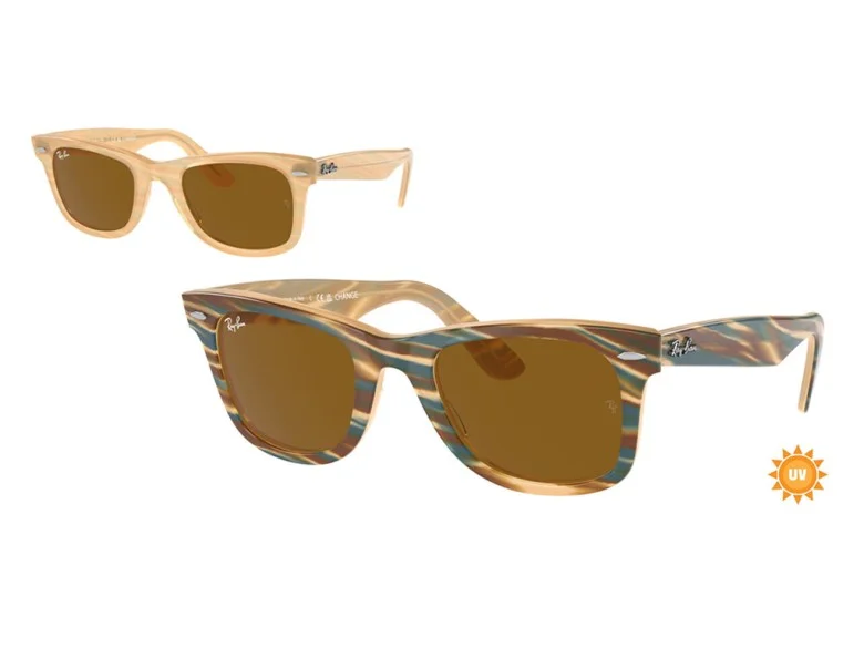 Φωτογραφία προϊόντος: Ray-Ban Γυαλιά Ηλίου Ray Ban Wayfarer Change collection Unisex κοκκάλινα μελί με σκούρους καφέ φακούς 2140 140833 50mm Φωτοχρωμικό