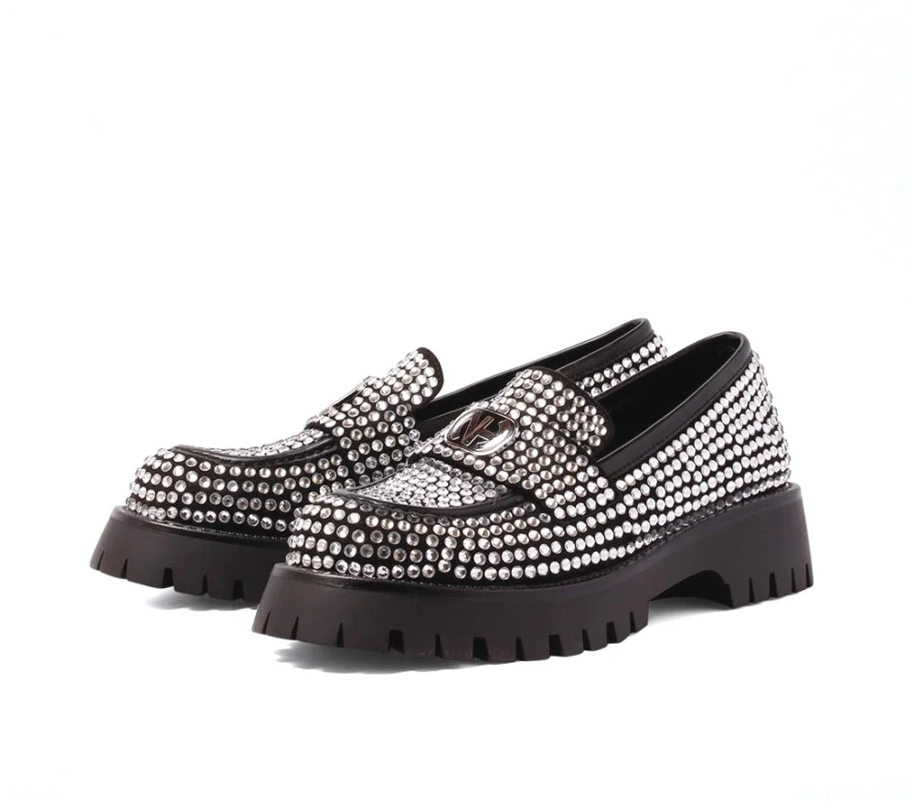 Φωτογραφία προϊόντος: Noa Harmon Γυναικεια μοκασινια με στρας 9108-91 - 40, ΜΑΥΡΟ