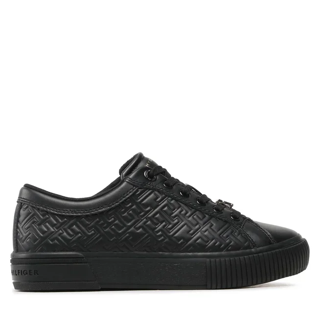 Φωτογραφία προϊόντος: Γυναικεία Sneakers Tommy Hilfiger Th Monogram Leather FW0FW06858 - 41, ΜΑΥΡΟ