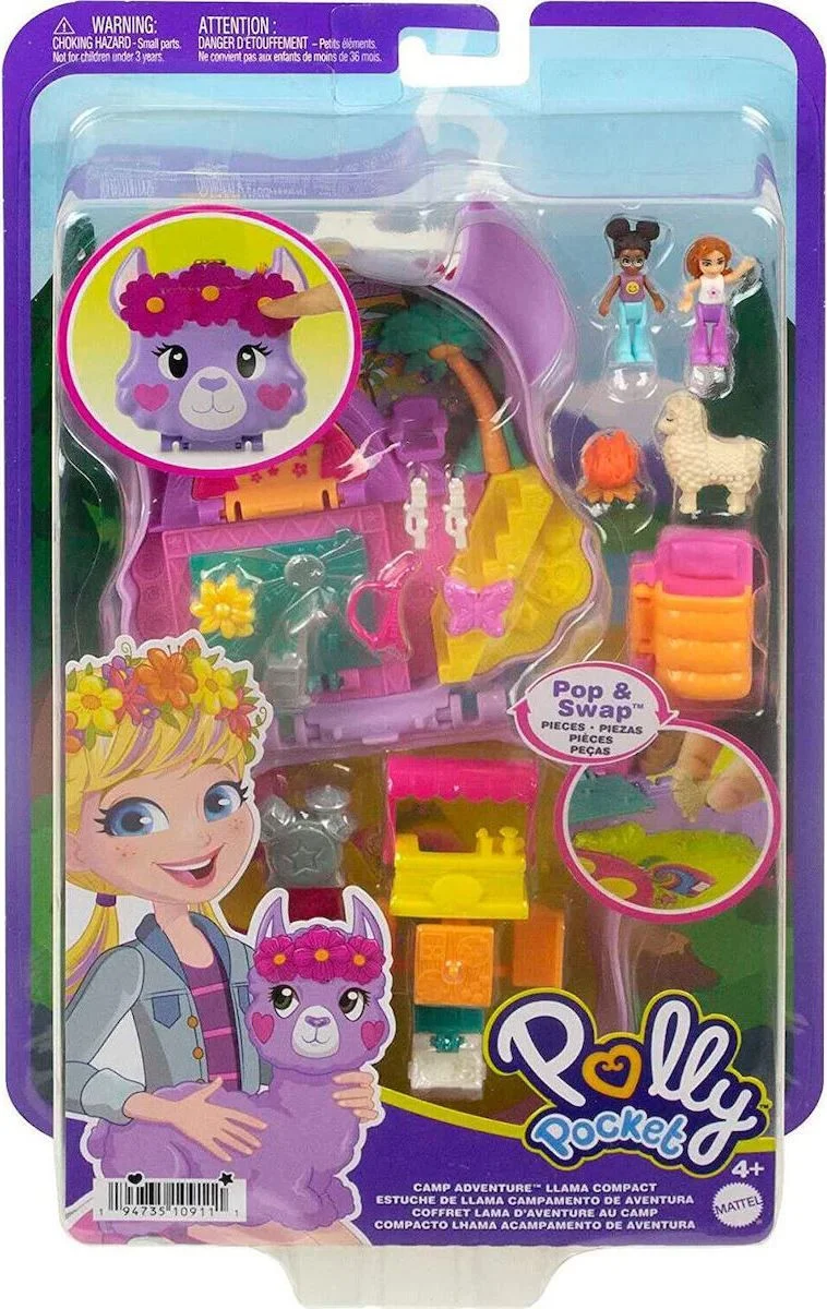 Φωτογραφία προϊόντος: Mattel Polly Pocket Mini O Κόσμος της Polly Camp Adventure Lama (HKV33)