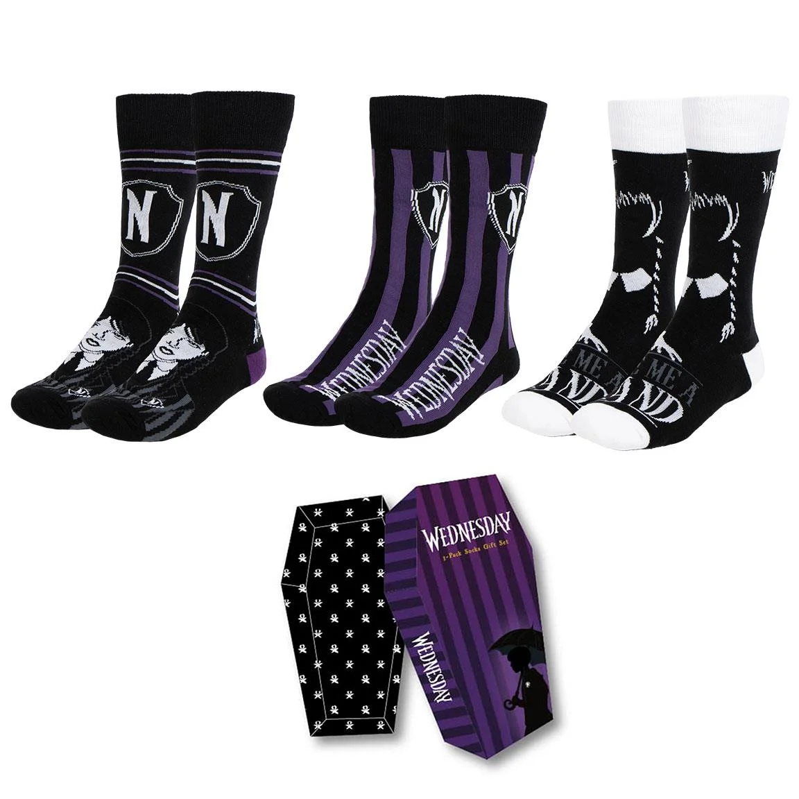 Φωτογραφία προϊόντος: Cerda Κάλτσες Σετ 3 ζεύγη Wednesday Socks pack 3 pcs 2900002453 (One Size 36-43)