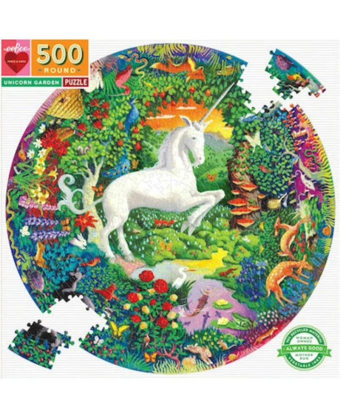 Φωτογραφία προϊόντος: EEBOO Round Puzzle ΕΕΒΟΟ 500pcs UNICORN GARDEN