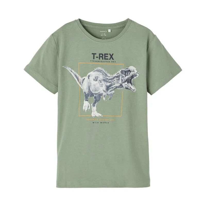 Φωτογραφία προϊόντος: T-shirt Name It για αγόρια χακί T-Rex