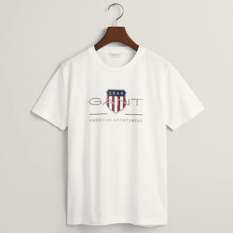 Φωτογραφία προϊόντος: T-shirt παιδικό Gant Logo Shield White οργανικό βαμβάκι Teens