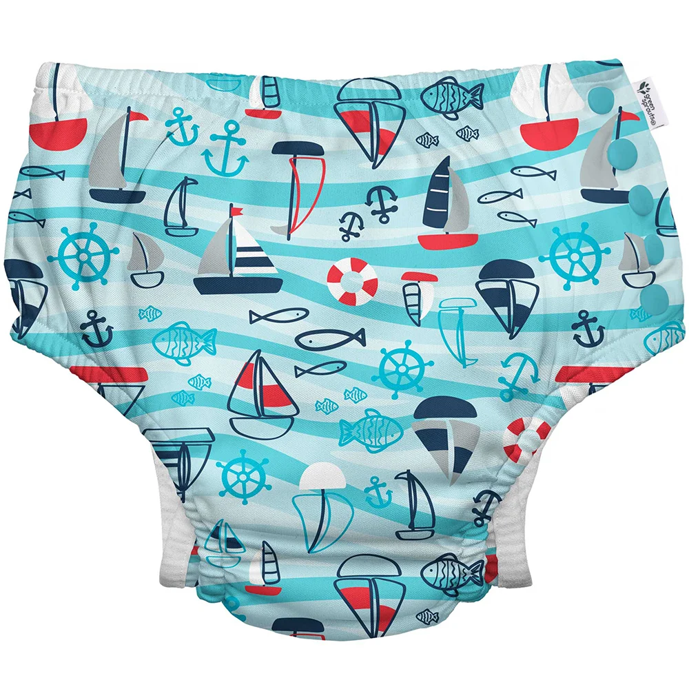 Φωτογραφία προϊόντος: Green Sprouts Μαγιό πάνα Greeen Sprouts Eco snap Aqua Wave Nautical