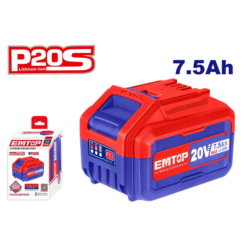 Φωτογραφία προϊόντος: EMTOP ΜΠΑΤΑΡΙΑ 20V, 7.5AH LI-ION EBPK2075