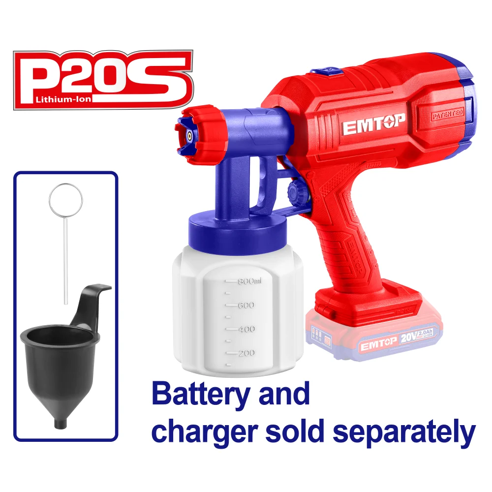 Φωτογραφία προϊόντος: EMTOP BRUSHLESS ΠΙΣΤΟΛΙ ΒΑΦΗΣ 20V ΜΕ 1 ΔΟΧΕΙΟ ΜΕΤΡΗΣΗΣ ΠΥΚΝΟΤΗΤΑΣ & 1 ΒΕΛΟΝΑ ΚΑΘΑΡΙΣΜΟΥ ELSG2002
