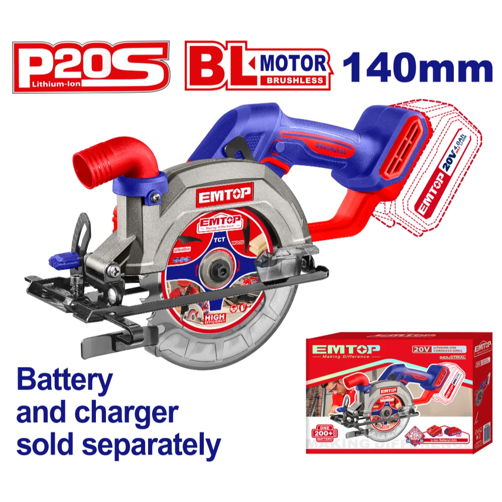Φωτογραφία προϊόντος: EMTOP BRUSHLESS ΔΙΣΚΟΠΡΙΟΝΟ 140mm ΜΠΑΤΑΡΙΑΣ 20V ELCS1402