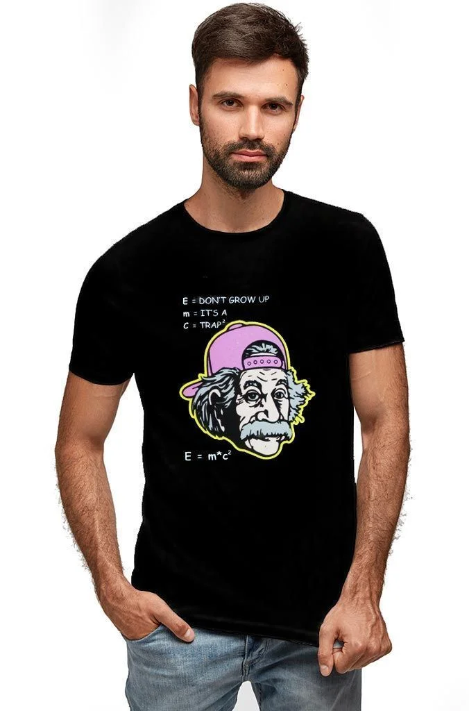 Φωτογραφία προϊόντος: Prime T-Shirt Μαύρο με σχέδιο Αϊνστάιν Fun 4601-1