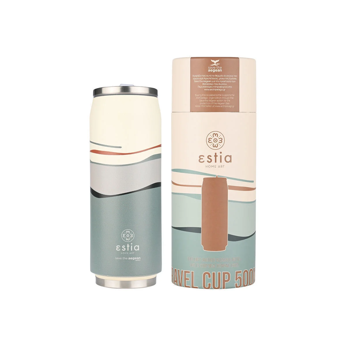 Φωτογραφία προϊόντος: ESTIA HOME ESTIA ΘΕΡΜΟΣ TRAVEL CUP SAVE THE AEGEAN 500ml ECOZEN HORIZON