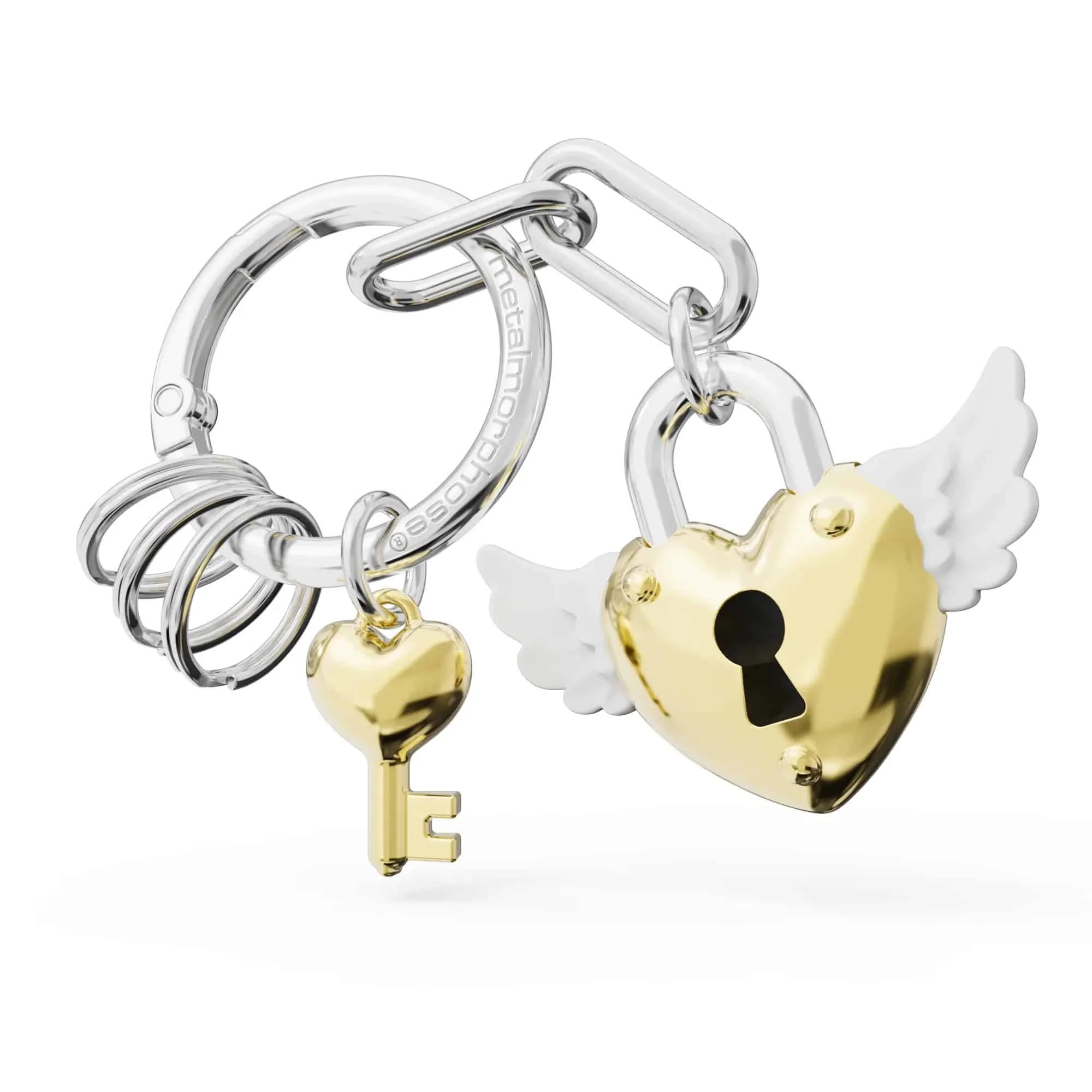 Φωτογραφία προϊόντος: METALMORPHOSE MTM417-02 ΜΠΡΕΛΟΚ KEYHOLDER/BAGCHARM LOVE COLLECTION – GOLD LOVE LOCK WITH W KEY