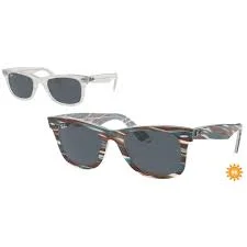 Φωτογραφία προϊόντος: Ray-Ban Γυαλιά Ηλίου Ray Ban Wayfarer Change collection Unisex κοκκάλινα διάφανα με σκούρους γκρι φακούς 2140 1407r5 50mm Φωτοχρωμικό