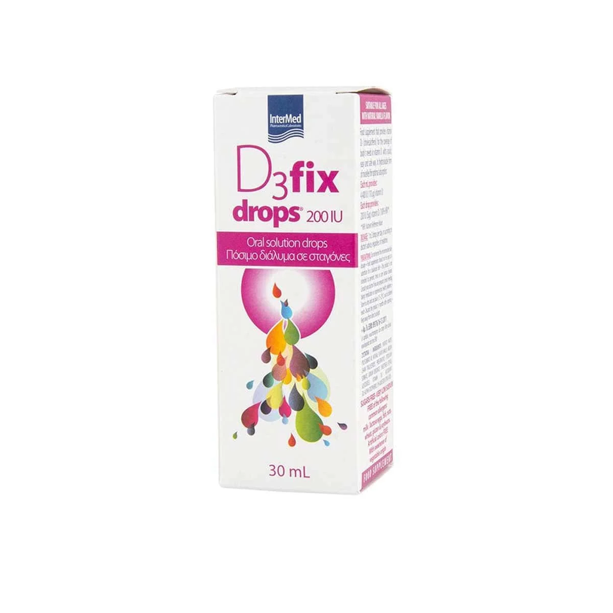 Φωτογραφία προϊόντος: Medipharmacy Intermed D3 Fix 200iu Drops με Αντλία 30 ml