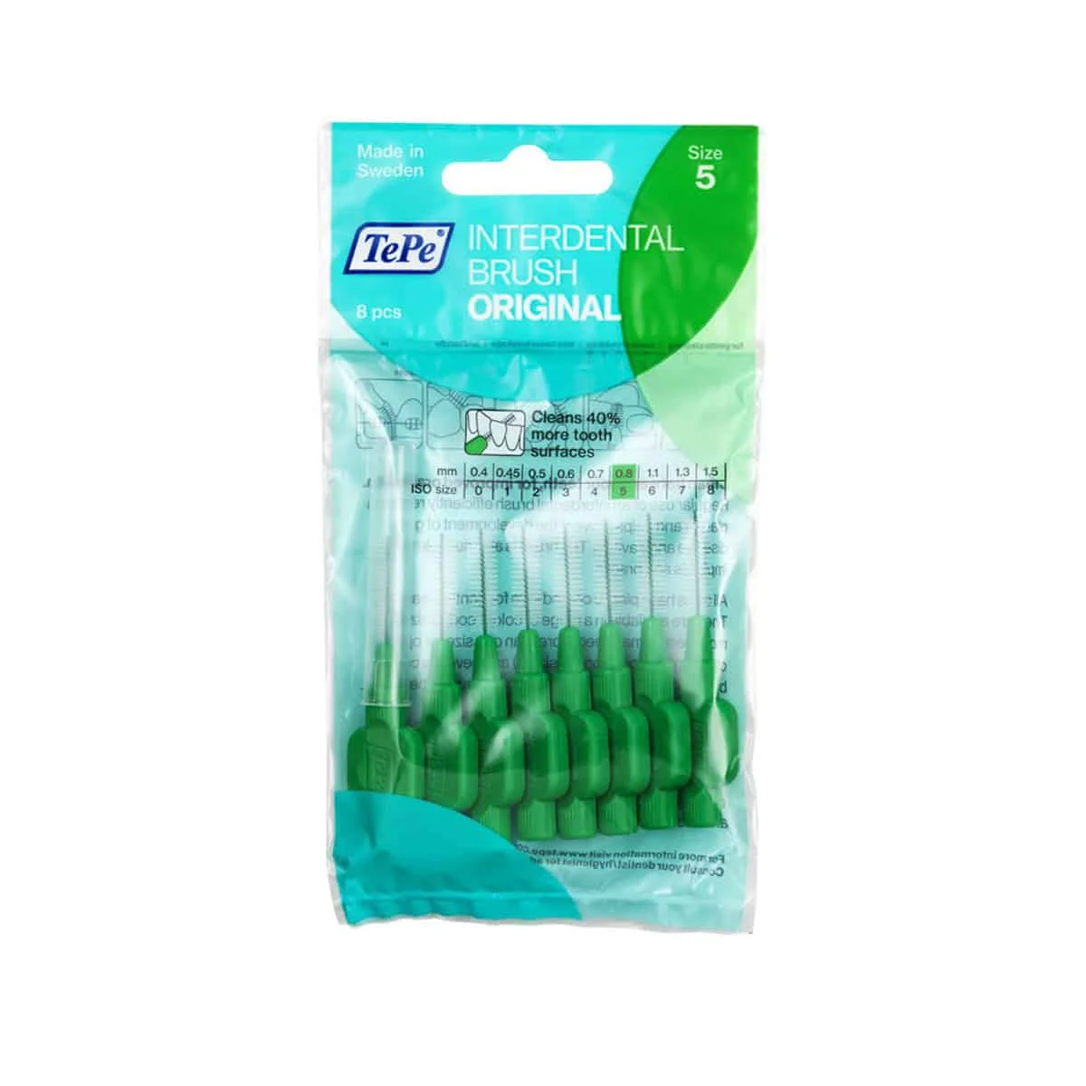 Φωτογραφία προϊόντος: Medipharmacy TePe Interdental Brushes Μεσοδόντια Βουρτσάκια 0.8 mm 8 τμχ Πράσινο