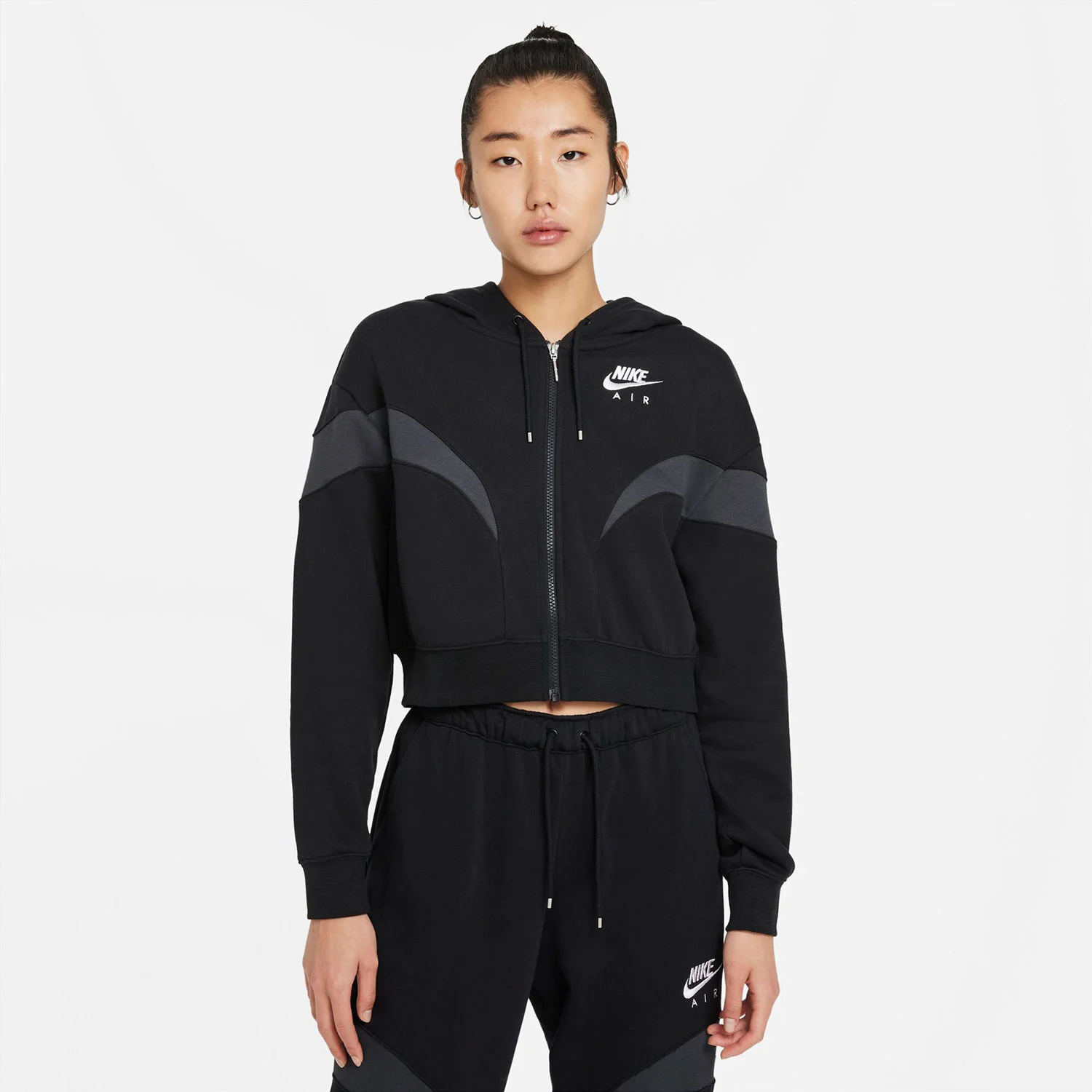 Φωτογραφία προϊόντος: NIKE AIR MOCK FLEECE FULL-ZIP HOODIE ΜΑΥΡΟ