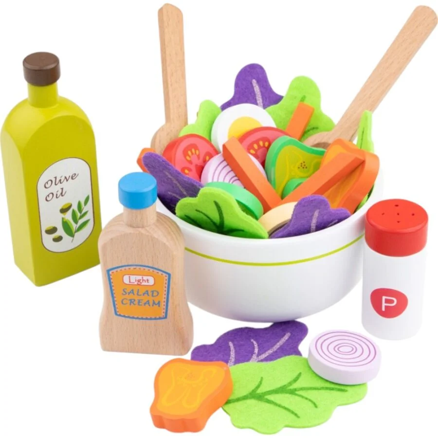 Φωτογραφία προϊόντος: Salad Set, Σετ Σαλάτας από Ξύλο, New Classic Toys, 36μ+