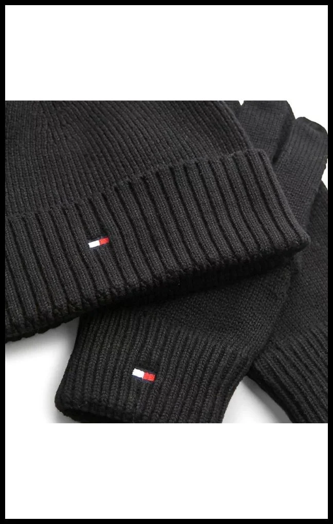 Φωτογραφία προϊόντος: TOMMY HILFIGER ESSENTIAL BEANIE&GLOVES AM0AM10490, ΜΑΥΡΟ, Άνδρας