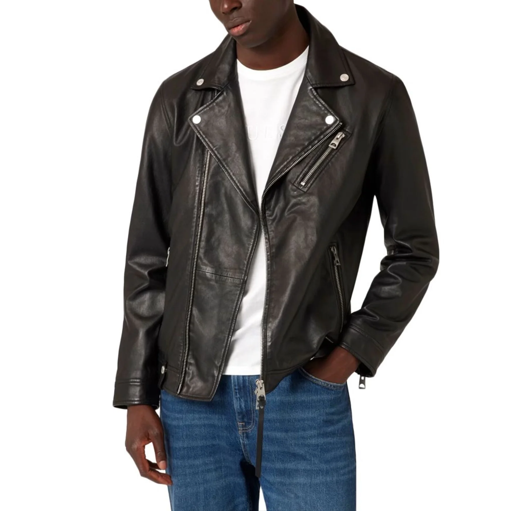 Φωτογραφία προϊόντος: Δερμάτινο jacket Guess μαύρο ανδρικό