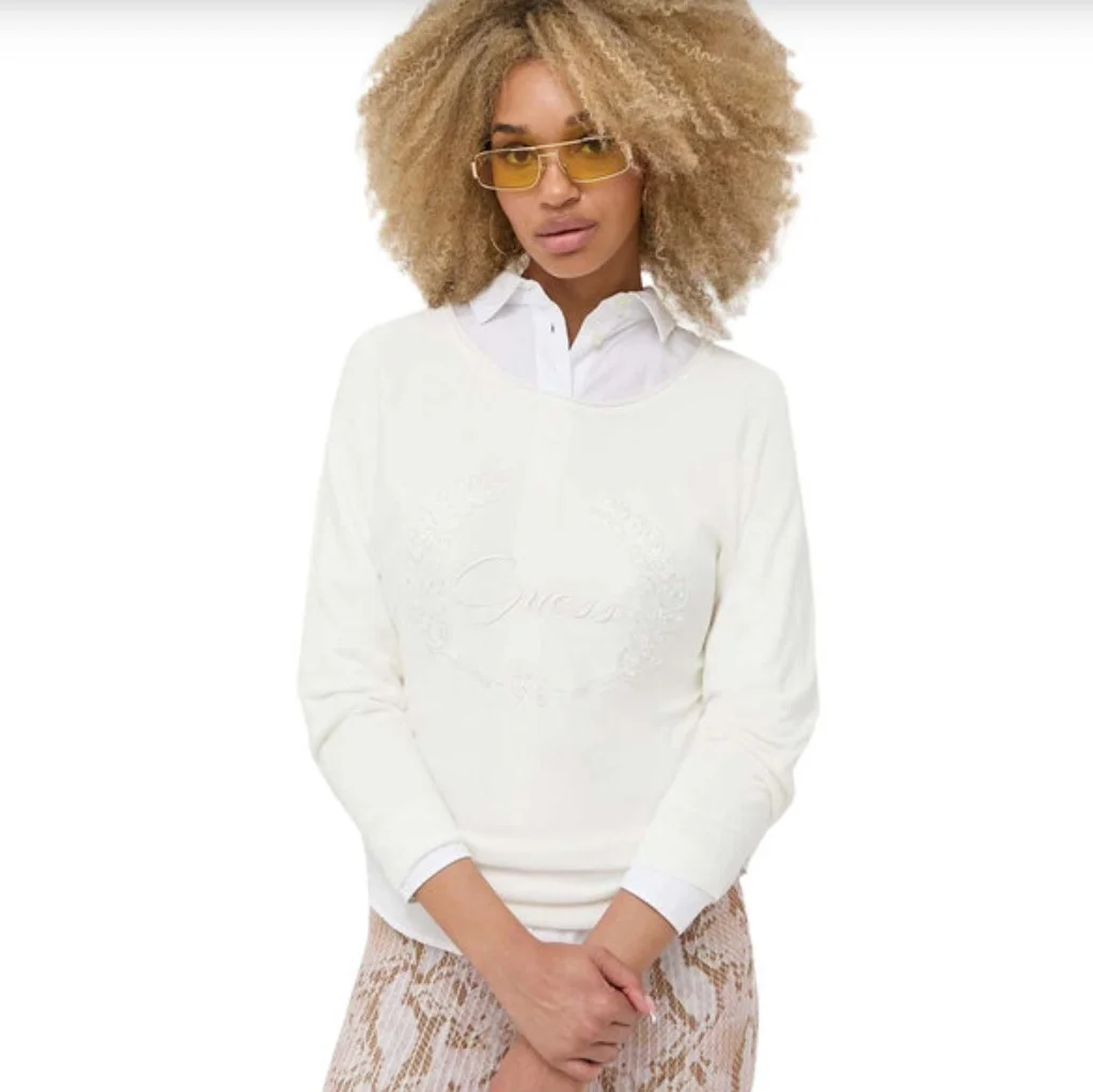 Φωτογραφία προϊόντος: Μπλούζα πλεκτή Guess marion batsleeve cream white γυναικείο
