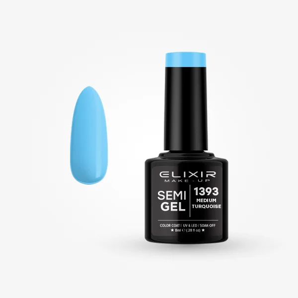 Φωτογραφία προϊόντος: Elixir Makeup Elixir Make-Up Semigel Nail Polish (Medium turquoise)#1393 8ml