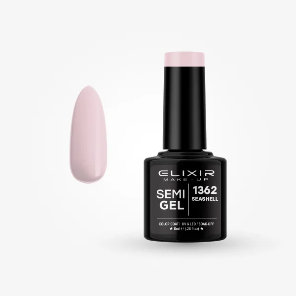 Φωτογραφία προϊόντος: Elixir Makeup Elixir Make-Up Semigel Nail Polish (Seashell)#1362 8ml