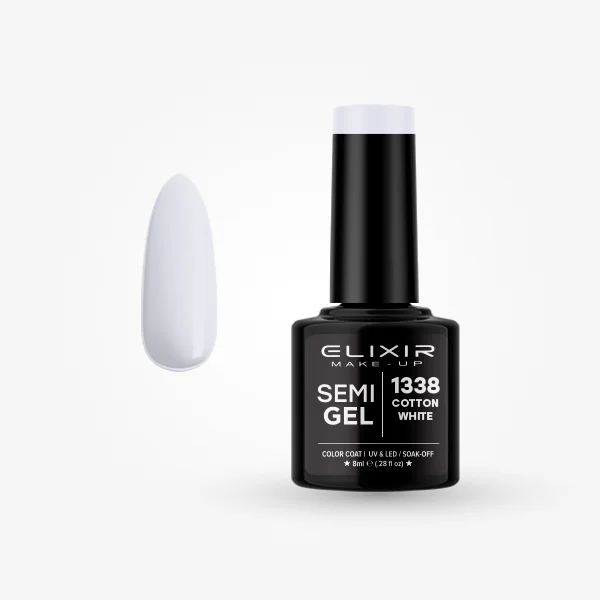Φωτογραφία προϊόντος: Elixir Makeup Elixir Make-Up Semigel Nail Polish (Cotton white) #1338 8ml