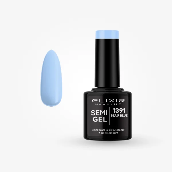 Φωτογραφία προϊόντος: Elixir Makeup Elixir Make-Up Semigel Nail Polish (Beau blue) #1391 8ml
