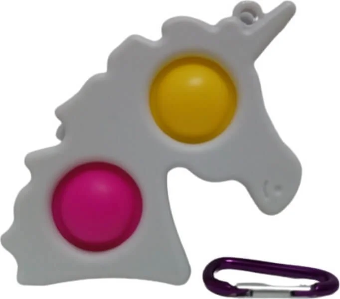 Φωτογραφία προϊόντος: OEM Pop it Fidget Simple Dimple Αγχολυτικό Παιχνίδι Μονόκερος Μπρελόκ Λευκό