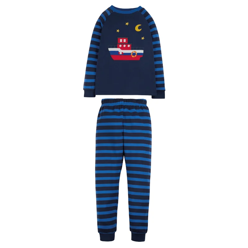 Φωτογραφία προϊόντος: Πυτζάμες παιδικές Frugi Cobalt Indigo Boat για αγόρια