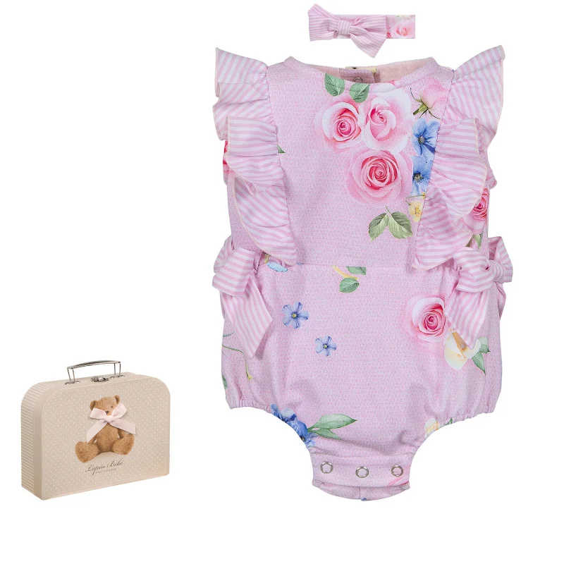 Φωτογραφία προϊόντος: Φορμάκι Lapin Pink Floral + κορδέλα σε βαλιτσάκι