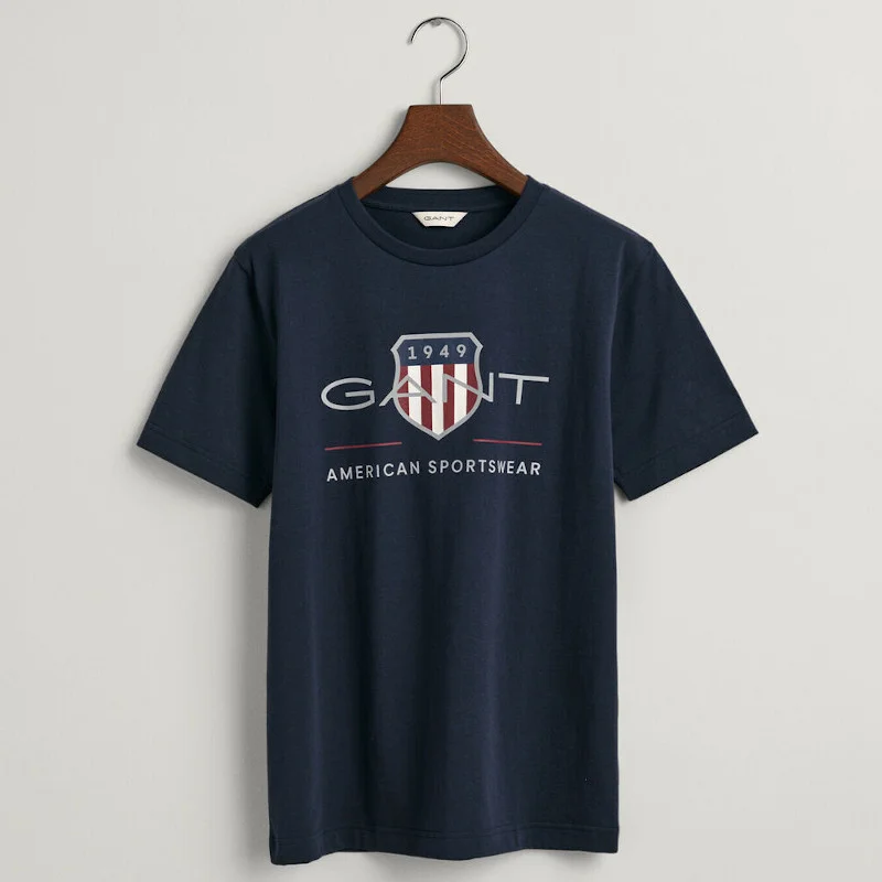Φωτογραφία προϊόντος: T-shirt παιδικό Gant Logo Shield Navy Blue οργανικό βαμβάκι Teens